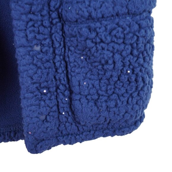 Carters‎ Sparkling Sherpa Vest 18m Navy Blue Fleece Sleeveless With Pockets - Picture 3 of 5